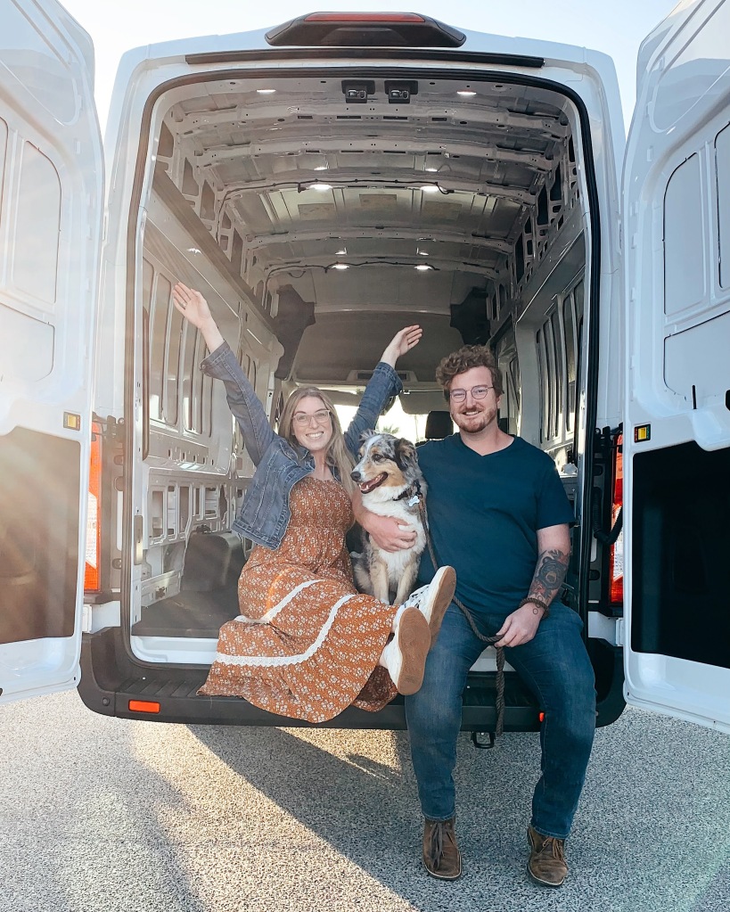 A newlywed couple from California turned van life couple.